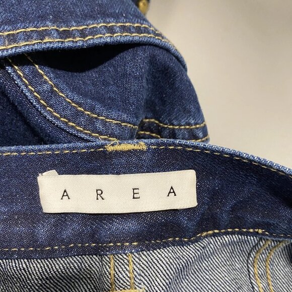 NEW AREA Women's Strapless Crystal Embellished Denim Mini Dress – Size 4 – Blue - Picture 2 of 13